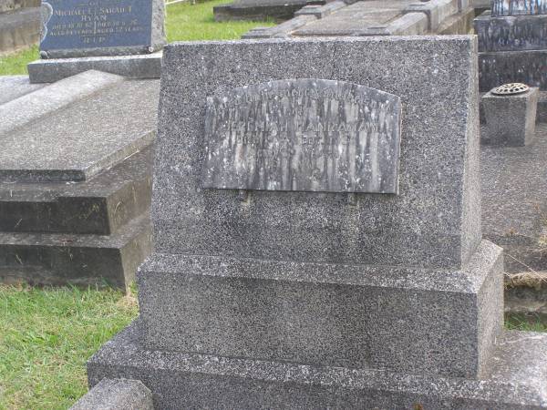 Jeremiah HANRAHAN,  | died 9 Sept 1936 aged 69 years;  | Murwillumbah Catholic Cemetery, New South Wales  | 