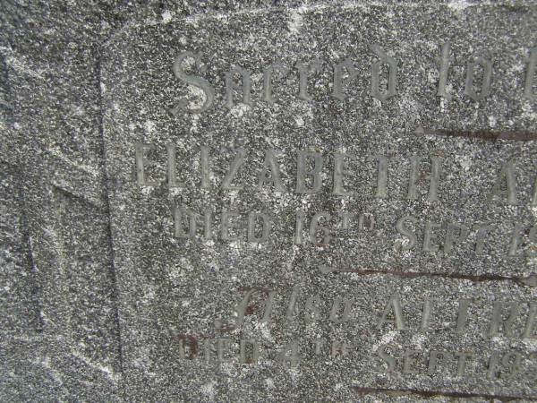 Elizabeth Ann FITZGERALD,  | died 16 Sept 1945 aged 97 years;  | Alfred PARKER,  | died 4 Sept 1936 aged 87 years;  | Murwillumbah Catholic Cemetery, New South Wales  | 