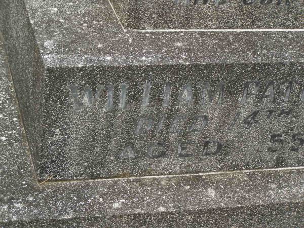 William Patrick O'NEILL,  | father,  | died 14 aReb 1945 aged 55 years;  | Elizabeth Mary O'NEILL,  | mother,  | died 13 Nov 1985 aged 83 years;  | Murwillumbah Catholic Cemetery, New South Wales  | 