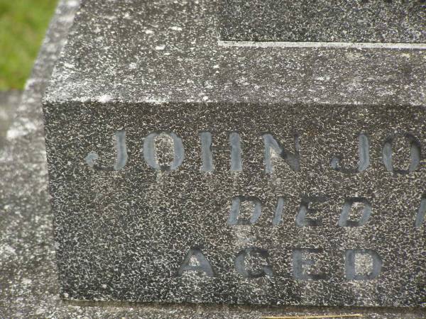 John Joseph WORLEY,  | husband father,  | died 15 Dec 1947 aged 50 years;  | Florence Ada WORLEY,  | wife,  | died 18-5-66 aged 66 years;  | Murwillumbah Catholic Cemetery, New South Wales  | 