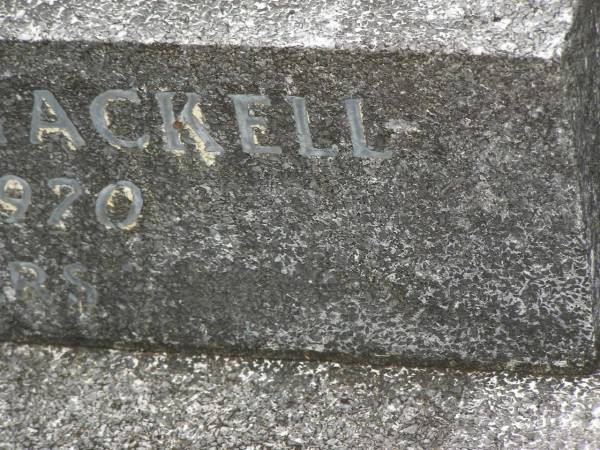 Ernest James SHACKELL,  | father,  | died 3 Nov 1970 aged 85 years;  | Murwillumbah Catholic Cemetery, New South Wales  | 