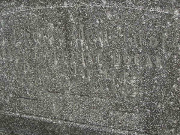 Mary Josephine (Mamie) HOGAN,  | died 1 Jan 1949 aged 50 years;  | Murwillumbah Catholic Cemetery, New South Wales  | 
