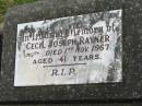 Cecil Joseph RAYNER,
died 1 Nov 1967 aged 41 years;
Murwillumbah Catholic Cemetery, New South Wales