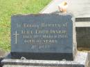 Alice Edith INSKIP,
died 10 March 1966 aged 82 years;
Murwillumbah Catholic Cemetery, New South Wales