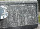 Harriet Edith WILLCOX,
mother,
died 13-8-64 aged 77 years;
Murwillumbah Catholic Cemetery, New South Wales