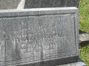 Margaret Teresa MCLEOD,
wife mother,
died 23-11-62 aged 65 years;
Herbert Charles MCLEOD,
father,
died 12 April 1980 aged 83 years;
Murwillumbah Catholic Cemetery, New South Wales