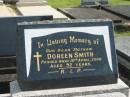 Doreen SMITH,
mother,
died 10 April 2000 aged 92 years;
Murwillumbah Catholic Cemetery, New South Wales