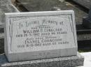 William B. CONAGHAN,
father,
died 26-5-1962 aged 66 years;
Isabel CONAGHAN,
mother,
died 16-11-1962 aged 65 years;
Murwillumbah Catholic Cemetery, New South Wales