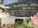 Carol Susan BURNS,
22-9-1949 - 16-11-1995;
Annie Caroline BURNS,
20-11-1915 - 30-7-2009;
Murwillumbah Catholic Cemetery, New South Wales