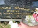 Carol Susan BURNS,
22-9-1949 - 16-11-1995;
Annie Caroline BURNS,
20-11-1915 - 30-7-2009;
Murwillumbah Catholic Cemetery, New South Wales