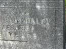 Ellenor Mary Ann DALEY,
sister,
died 28 Feb 1954 aged 58 years;
Murwillumbah Catholic Cemetery, New South Wales