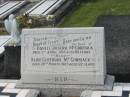 Daniel Joseph MCCORMACK,
died 5 April 1956 aged 88 years;
Alice Gertrude MCCORMACK,
died 20 March 1965 aged 92 years;
Murwillumbah Catholic Cemetery, New South Wales