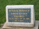 Lorna Aileen FOGARTY,
19-12-1920 - 26-12-1999;
Murwillumbah Catholic Cemetery, New South Wales
