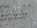 John Vaughan LARKIN,
died 6 Feb 1959 aged 84 years;
Murwillumbah Catholic Cemetery, New South Wales