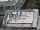 Edgar Arthur TREDWELL,
brother,
died 1 Feb 1955 aged 57 years;
Murwillumbah Catholic Cemetery, New South Wales
