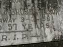 Charles Ambrose WILSON,
died 3-3-58 aged 57 years;
Murwillumbah Catholic Cemetery, New South Wales
