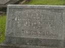 James NILON,
husband father,
died 13 Feb 1951 aged 68 years;
Honoria NILON,
died 3 July 1968 aged 85 years;
Murwillumbah Catholic Cemetery, New South Wales