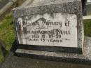 Josephine Agnes ONEILL,
died 15-11-59 aged 75 years;
Murwillumbah Catholic Cemetery, New South Wales