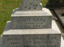 Mary Anne,
wife of James CONAGHAN,
died 18 Nov 1937 aged 74 years;
James CONAGHAN,
husband,
died 1 Oct 1949 aged 84 years;
Murwillumbah Catholic Cemetery, New South Wales