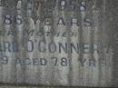 Albert James OCONNOR,
husband father,
died 23 Oct 1958 aged 86 years;
Edith Pearl OCONNER,
mother,
died 22-3-69 aged 79 year;
Murwillumbah Catholic Cemetery, New South Wales