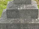 Henry Allan WALLS,
died 13 April 1933 aged 59 years;
Martha WALLS,
died 19 June 1934 aged 55 years;
Murwillumbah Catholic Cemetery, New South Wales