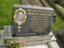 Rocco DASCOLI,
born 13-01-1928,
eid 14-05-1996 aged 67 years;
Murwillumbah Catholic Cemetery, New South Wales