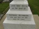 Patrick REYNOLDS,
died 4 July 1919 aged 59 years;
Mary Aloysius REYNOLDS,
died 28 Sept 1930 aged 65 years;
Martin Mary REYNOLDS,
killed in action Polygon Wood France 26 Sept 1917 aged 21 years;
Murwillumbah Catholic Cemetery, New South Wales