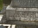 William HATTON,
husband father,
died 9 Feb 1948 aged 58 years;
Catherine HATTON,
mother,
died 15 Nov 1958 aged 87 years;
Murwillumbah Catholic Cemetery, New South Wales