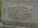 Francis FLANAGAN,
father,
died 9 March 1954 aged 70 years;
Murwillumbah Catholic Cemetery, New South Wales