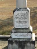 Edwin John SEALY
23 Apr 1903
78 yrs
wife
Sarah
13 Nov 1906
85 yrs
daughter
Anne
Jul 1860
Mutdapilly general cemetery, Boonah Shire