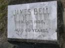 James BELL,
died Oct 1935 aged 69 years;
Nikenbah Aalborg Danish Cemetery, Hervey Bay