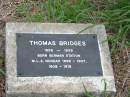 Thomas Bridges
1853 - 1939
Born German Station
M.L.A. Nundah 1896-1907, 1909-1918
Nundah German Station Cemetery: (AlburyBridges relatives)