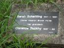 Sarah SCHATTLING
1841-1881
owner Kedron Brook Hotel
her Grandson
Clarence BUCKBY
1887-88
Nundah German Station Cemetery: (AlburyBridges relatives)