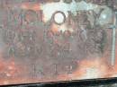 Michael Joseph MOLONEY, father,
died 19-10-1975 aged 64 years;
St James Catholic Cemetery, Palen Creek, Beaudesert Shire