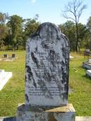 
August BILLIAU,
died 2 Jan 1926 aged 68 years;
Elizabeth,
wife,
died 5 March 1936 aged 66 years;
Pimpama Island cemetery, Gold Coast
