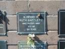 
Ruth BARTLETT,
died 9-1-80 aged 84 years;
Pimpama Island cemetery, Gold Coast
