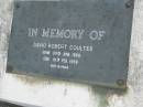 David Robert COULTER,
born 29 June 1889,
died 18 Feb 1969;
Pimpama Uniting cemetery, Gold Coast