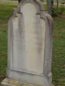 John WATKINS,
died 11 Apr 1878 aged 69 years,
erected by friend Evangeline HARRISON;
Pimpama Uniting cemetery, Gold Coast