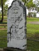 Samuel LIGHTBODY,
died 20 April 1918 aged 68 years,
husband father;
Annie Mary,
daughter,
died 14 Dec 1913 aged 24 years;
Hannah,
wife,
died 4 May 1927 aged 76 years;
Samuel Joseph,
son,
died 10 Feb 1921 aged 33 years;
Pimpama Uniting cemetery, Gold Coast