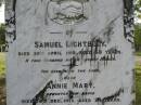 Samuel LIGHTBODY,
died 20 April 1918 aged 68 years,
husband father;
Annie Mary,
daughter,
died 14 Dec 1913 aged 24 years;
Hannah,
wife,
died 4 May 1927 aged 76 years;
Samuel Joseph,
son,
died 10 Feb 1921 aged 33 years;
Pimpama Uniting cemetery, Gold Coast