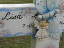 Lisa Maree HARTIMAN,
7 April 1995 - 27 March 2001,
missed by mummy, daddy, Breanna, Lachlan;
Pimpama Uniting cemetery, Gold Coast