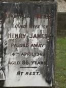 Henry JAMES,
died 13 May 1943 aged 80 years;
Mathilda JAMES,
wife of Henry JAMES,
died 4 April 1949 aged 86 years;
Pimpama Uniting cemetery, Gold Coast