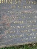 Robert James WATTIE,
20-8-1918 - 7-6-1995,
missed by Michelle,
daughters Simone, Sara & Alison,
mother Isabel,
sisters Noela & Heather;
Pimpama Uniting cemetery, Gold Coast