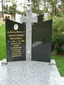 Joanne Denise HOLLINDALE,
11-1-1944 - 5-10-2005,
wife mother grandmother;
Pimpama Uniting cemetery, Gold Coast