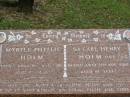 Myrtle Phyllis HOLM,
died 18 Jan 1987 aged 73 years;
Sir Carl Henry HOLM,
died 23 Nov 2001 aged 86 years;
Pimpama Uniting cemetery, Gold Coast