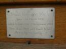 Brian Morrison CLARK,
born 17 March 1935,
died 14 Sept 2003;
Pimpama Uniting cemetery, Gold Coast