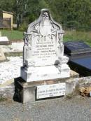 Catherine Anne, wife of John Joseph MAHON,
died 2 Sept 1943 aged 68 years;
John Joseph MAHON,
died 15 Oct 1960 aged 93 years;
Pine Mountain Catholic (St Michaels) cemetery, Ipswich