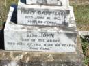 Mary SAMPFORD,
died 21 June 1912 aged 82 years;
John, son,
died 27 May 1912 aged 55 years;
Pine Mountain Catholic (St Michaels) cemetery, Ipswich