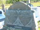 
Anna Maria Emilie MULLER,
died 13 June 1935 aged 62 years & 5 months;
Albert Julious Herman MULLER,
died 14 Nov 1938 aged 76 years & 7 months;
Plainland Lutheran Cemetery, Laidley Shire
