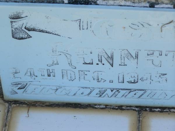 Kenneth James LOWRY,  | born 24 Dec 1945,  | accidentally killed 24 Dec 1964?;  | Polson Cemetery, Hervey Bay  | 